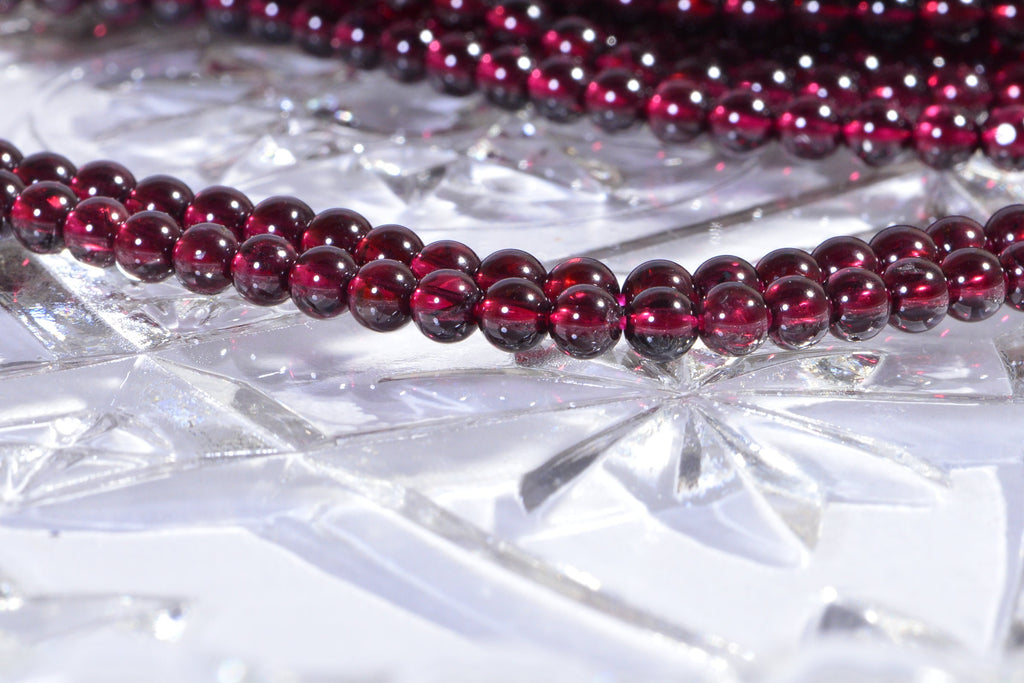 Red Garnet Beads: 4.4mm Natural Gemstone Jewelry Making Supplies