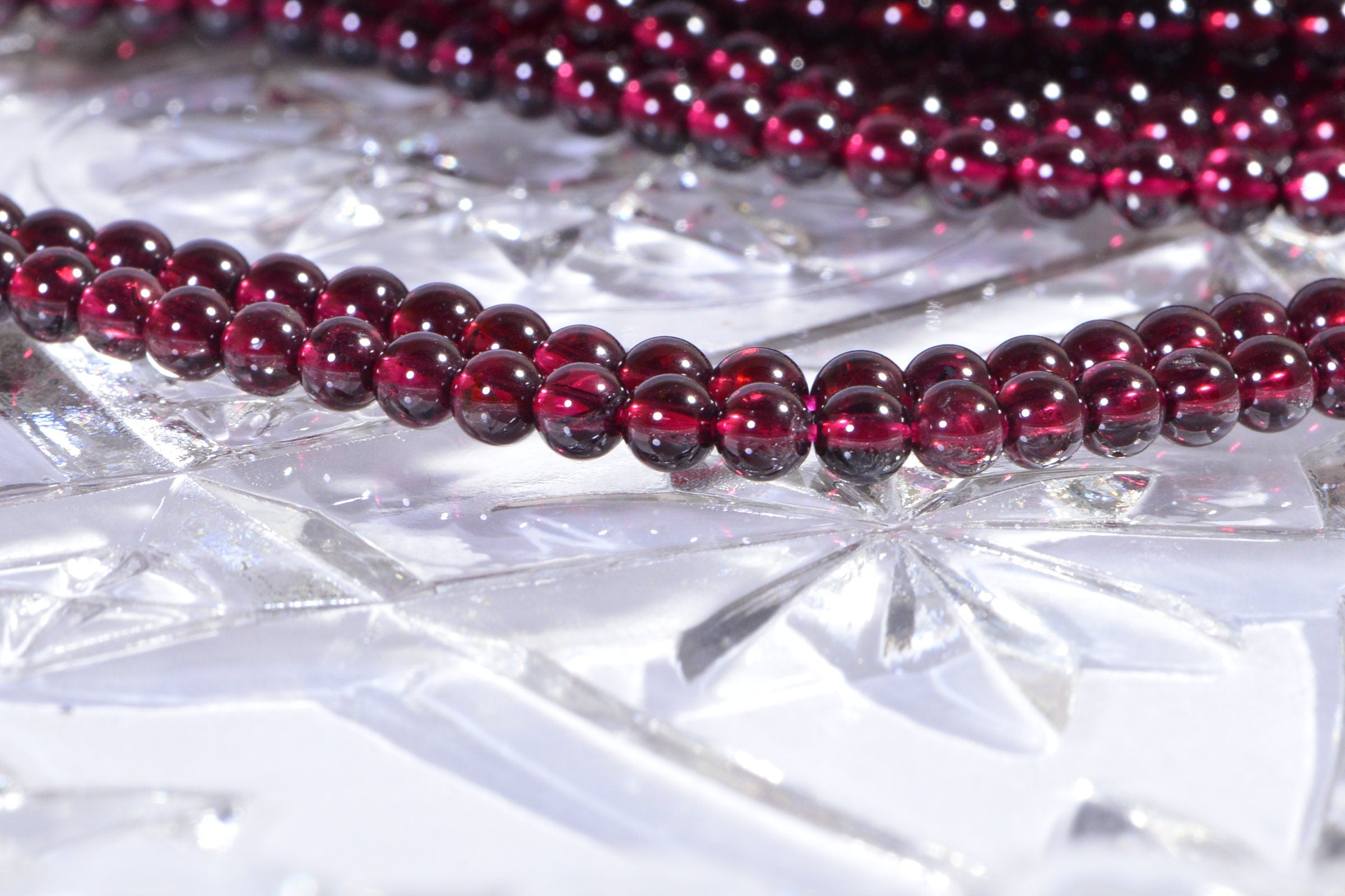 Red Garnet Beads: 4.4mm Natural Gemstone Jewelry Making Supplies