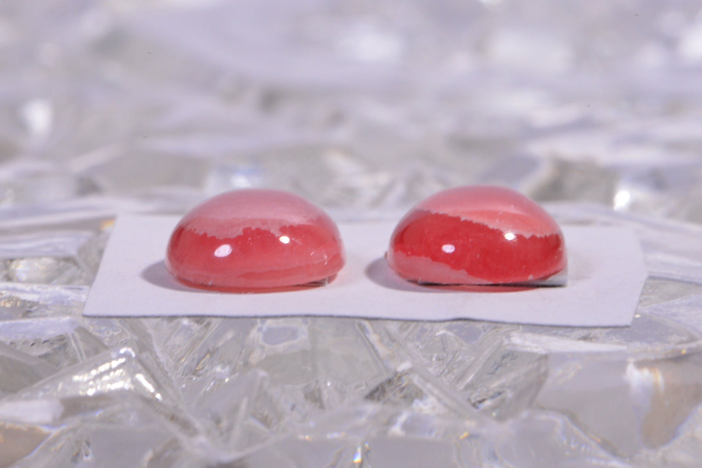 Rhodochrosite Cabochon oval Match pair Set for earrings Hand cut Cabochon.