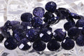 Blue Goldstone Heart Beads: Faceted Briolette Gemstone, 12mm (2 beads)