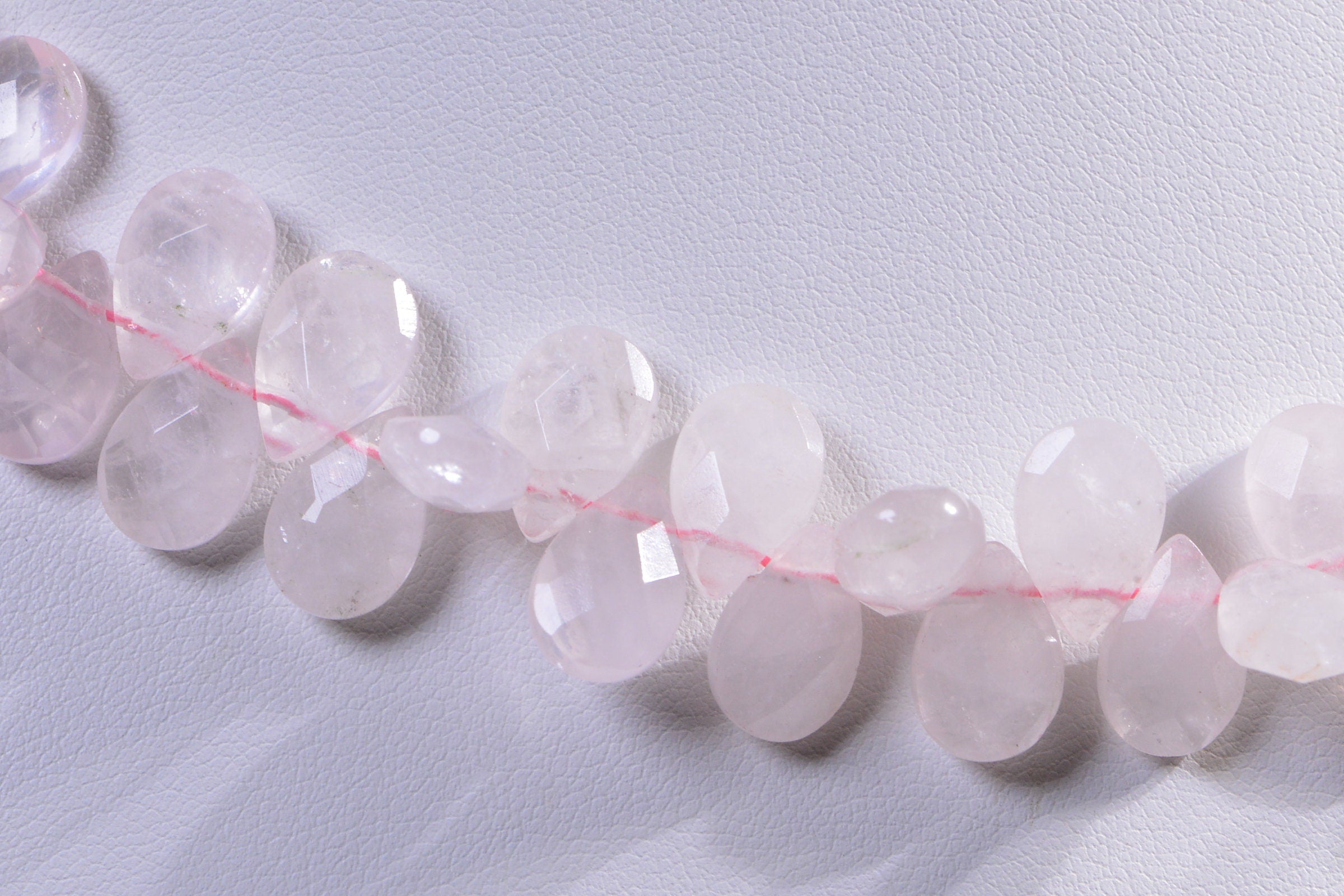 Faceted Rose Quartz Teardrop Beads: Natural Gemstone Jewelry Making (11mm, 2pcs)