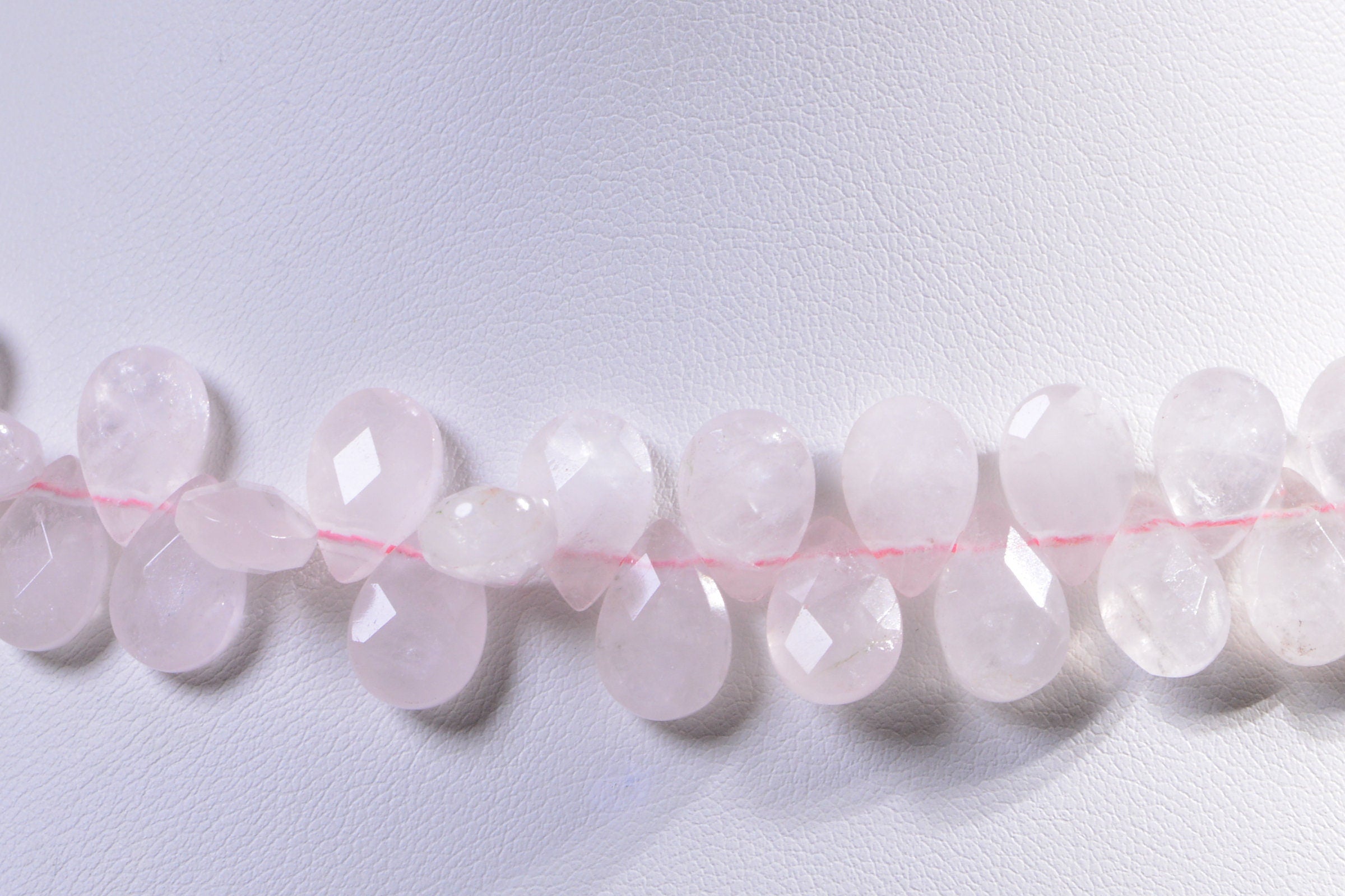 Faceted Rose Quartz Teardrop Beads: Natural Gemstone Jewelry Making (11mm, 2pcs)