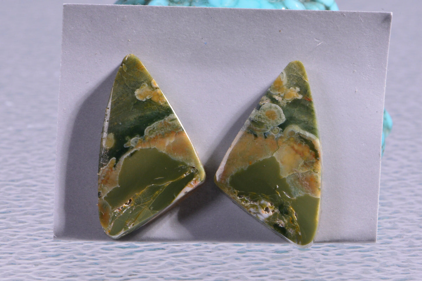 Rainforest Jasper 2 Cabs Natural Gemstone Cabochon Jewelry Supplies Rainforest