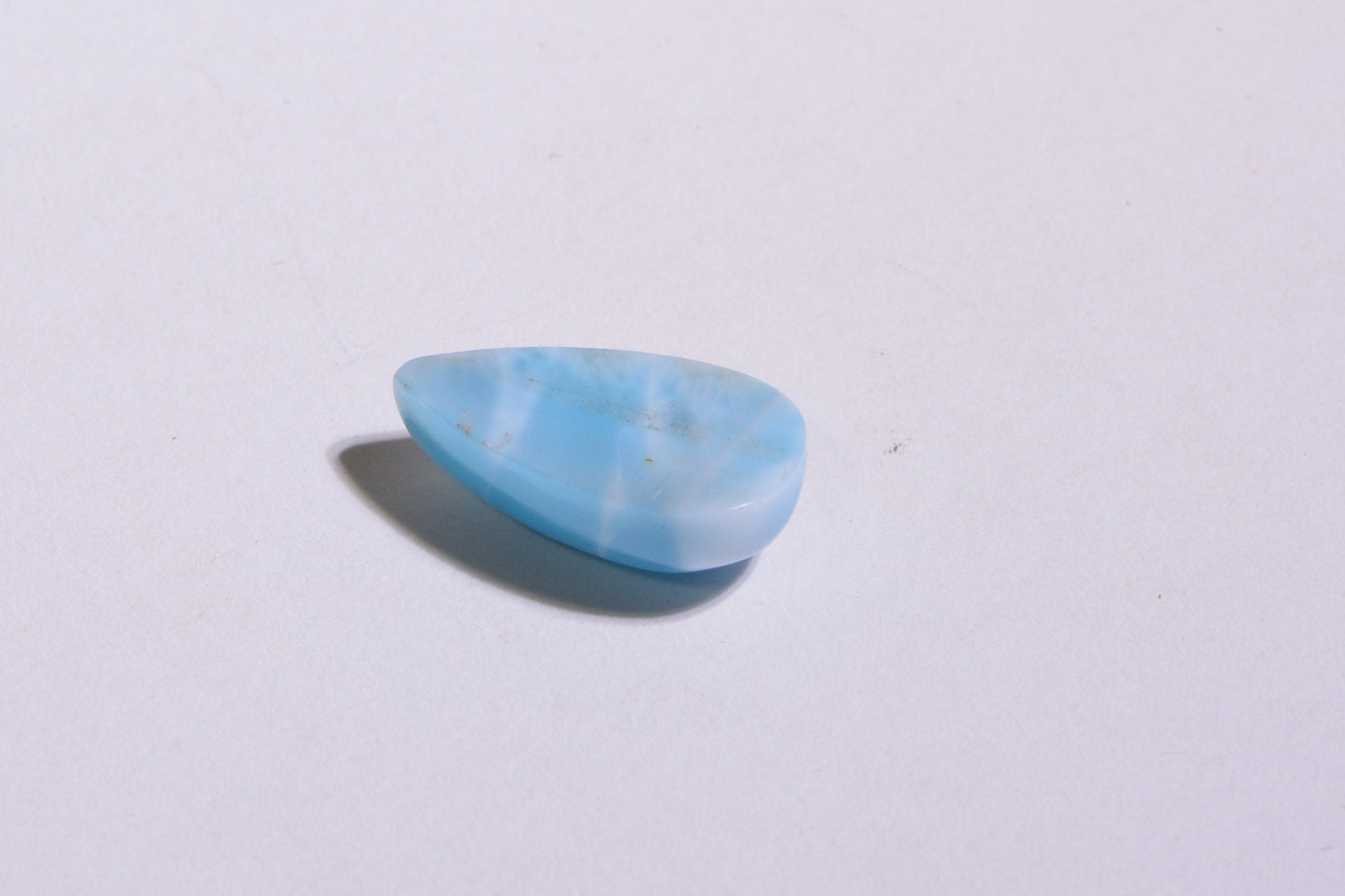 Teardrop Larimar Cabochon: Hand Cut Dominican Gemstone (15X8X5mm)