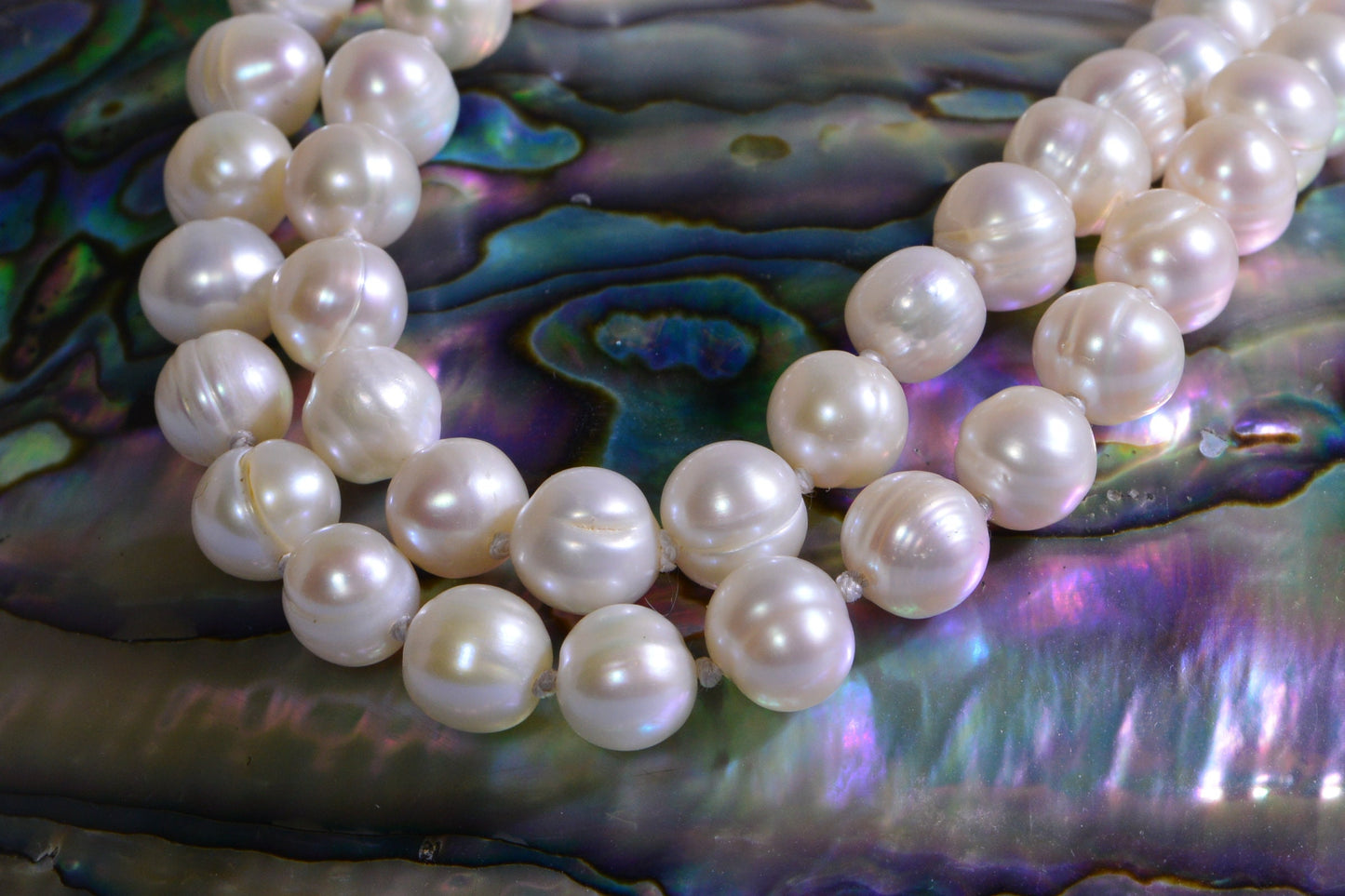 8mm Freshwater Pearl Necklace Knotted On Silk Classic Bridal Gift Ivory Pearl AA+