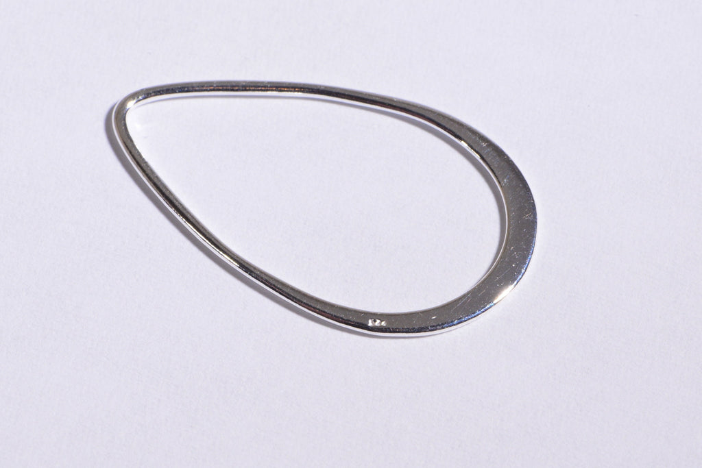 Sterling silver Pear Shape Link 29X17mm Long Teardrops Earrings Components Jewelry Making Supplies