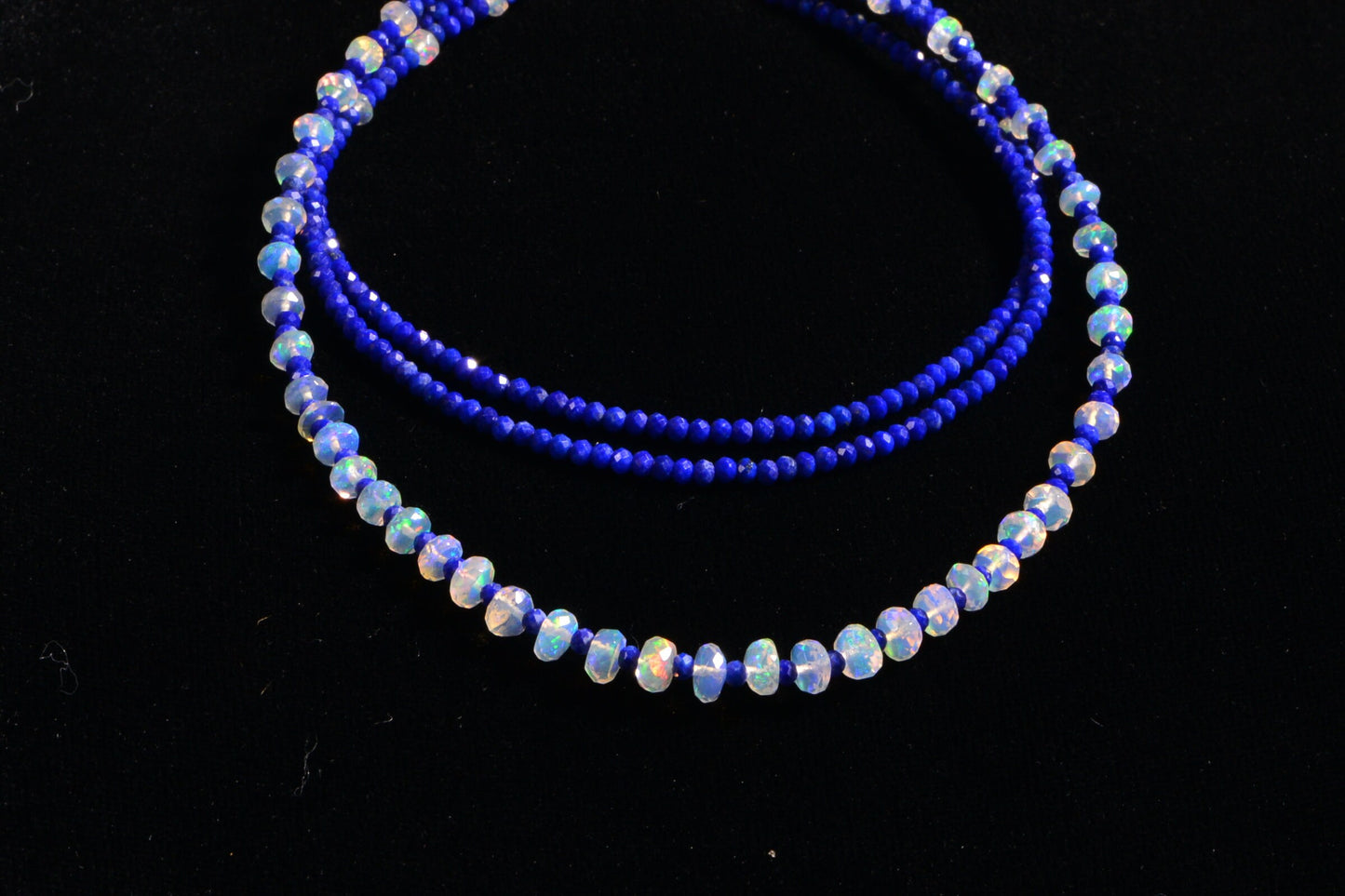 Ethiopian Welo Opal Necklace Long Multi Stone Gemstone Necklace Gift For Mom Birthstone October