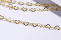 24k Gold Over Sterling Silver Heart Link Chain: Vermeil Jewelry Findings