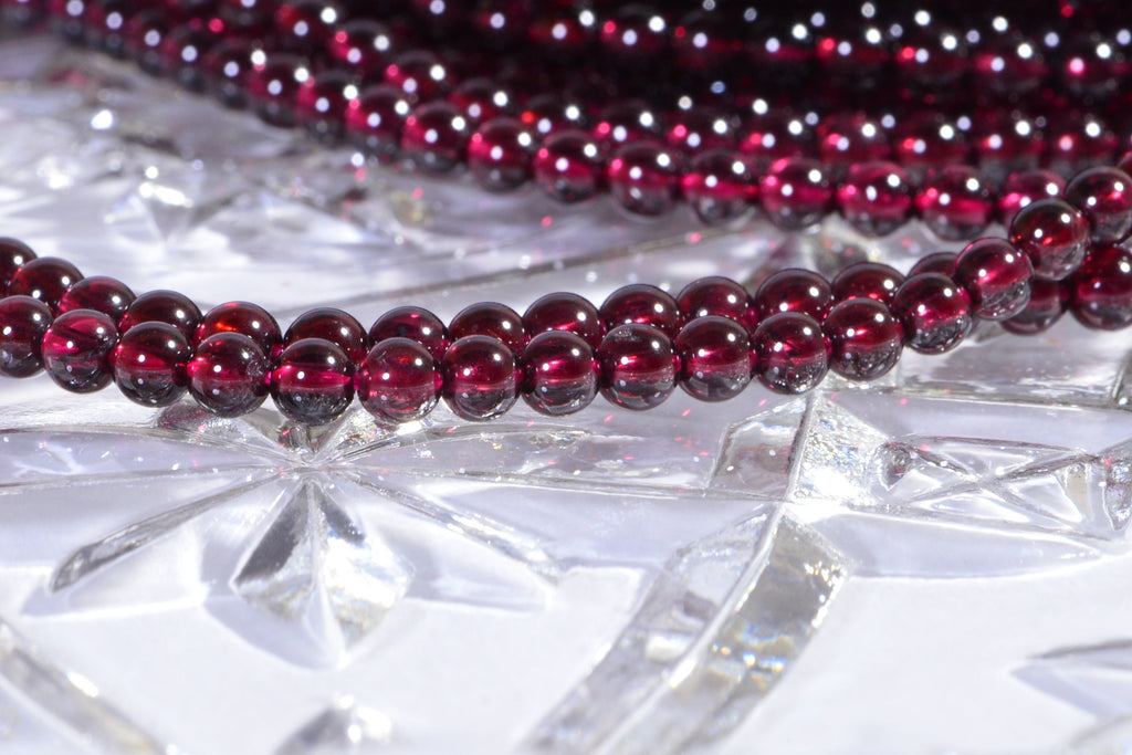 Red Garnet Beads: 4.4mm Natural Gemstone Jewelry Making Supplies