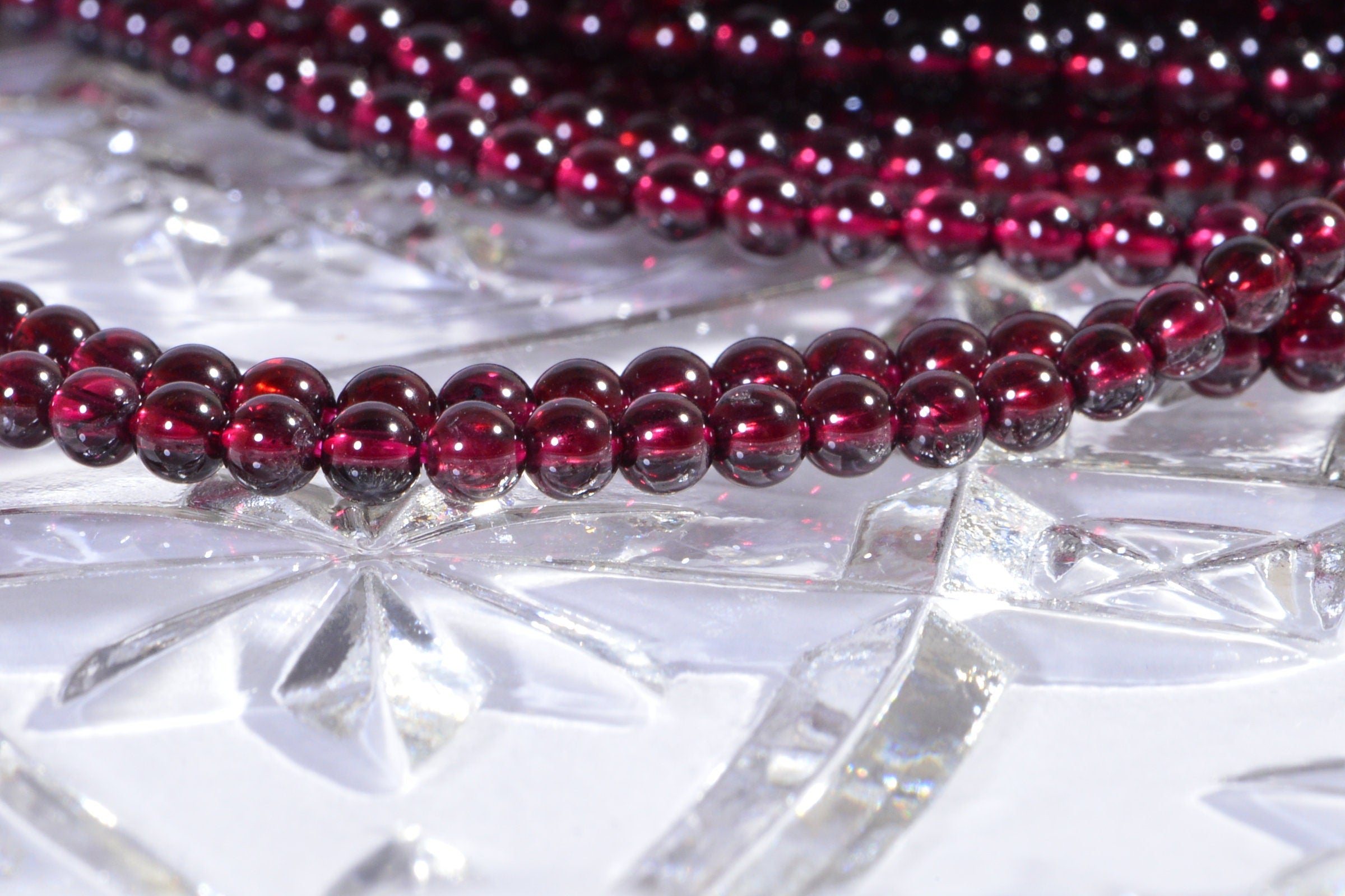Red Garnet Beads: 4.4mm Natural Gemstone Jewelry Making Supplies