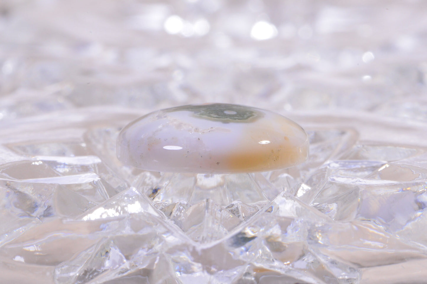 Ocean Jasper Cabochon: Red, Green, White Gemstone (20x5.6mm)