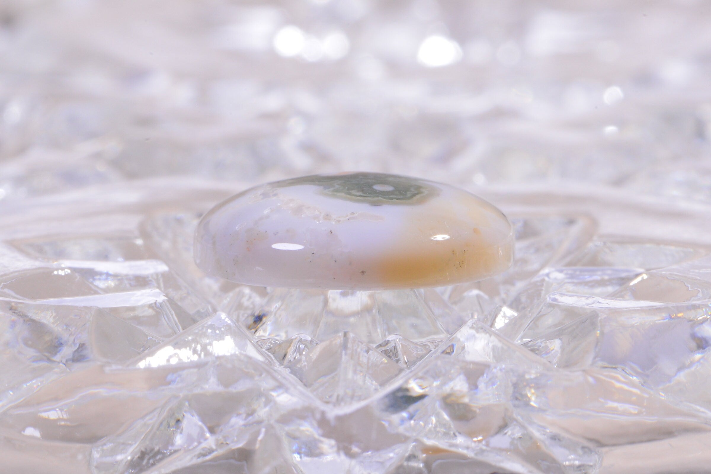 Ocean Jasper Cabochon: Red, Green, White Gemstone (20x5.6mm)