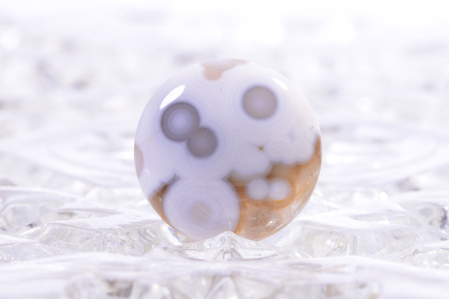 Ocean Jasper Cabochon: Round Gemstone for Jewelry (20x5.6mm)
