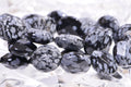 12mm Snowflake Obsidian Coins Beads Faceted Gemstone Beads Jewelry Making Supplies