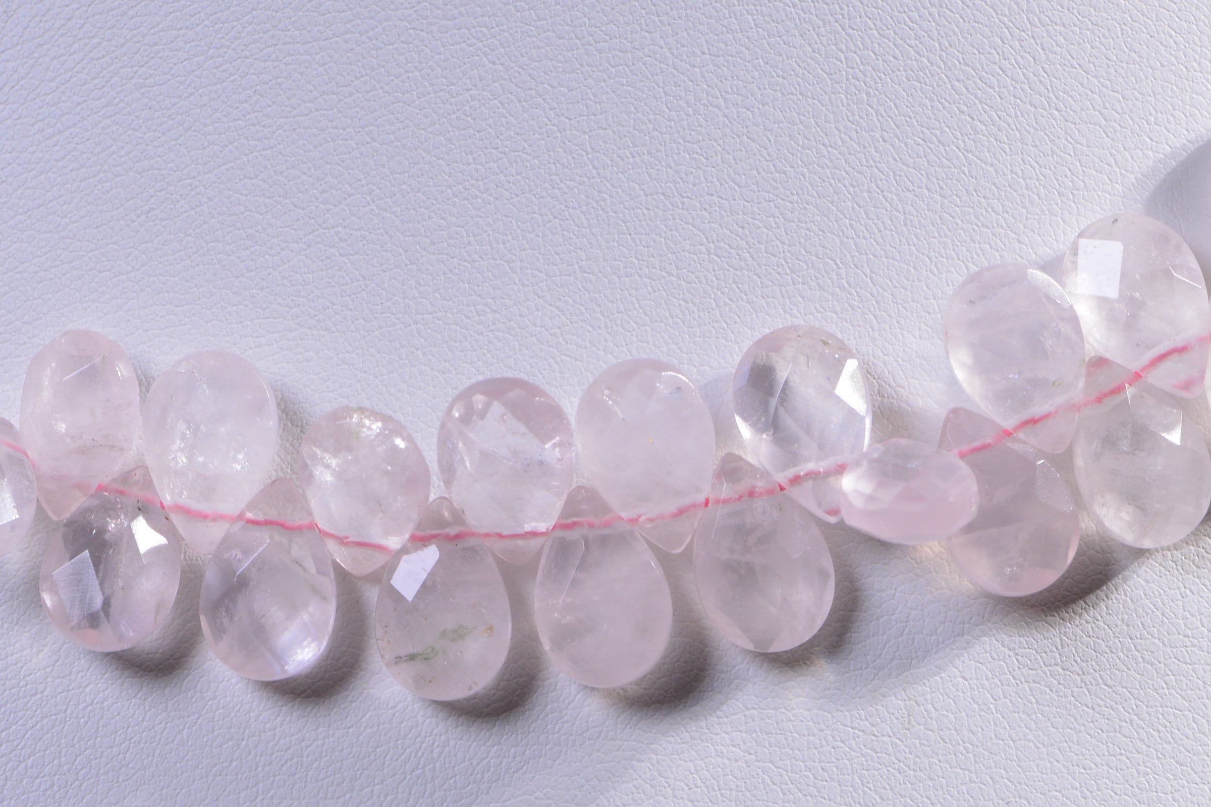 Faceted Rose Quartz Teardrop Beads: Natural Gemstone Jewelry Making (11mm, 2pcs)