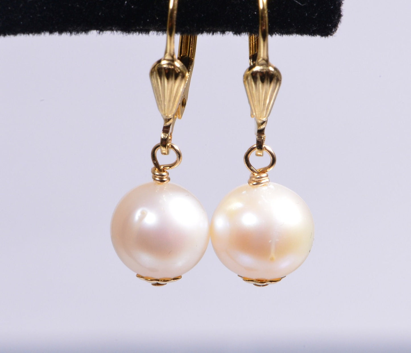 Ivory Pearl Drop Earrings, 14k Gold Filled Wire, Birthstone Jewelry