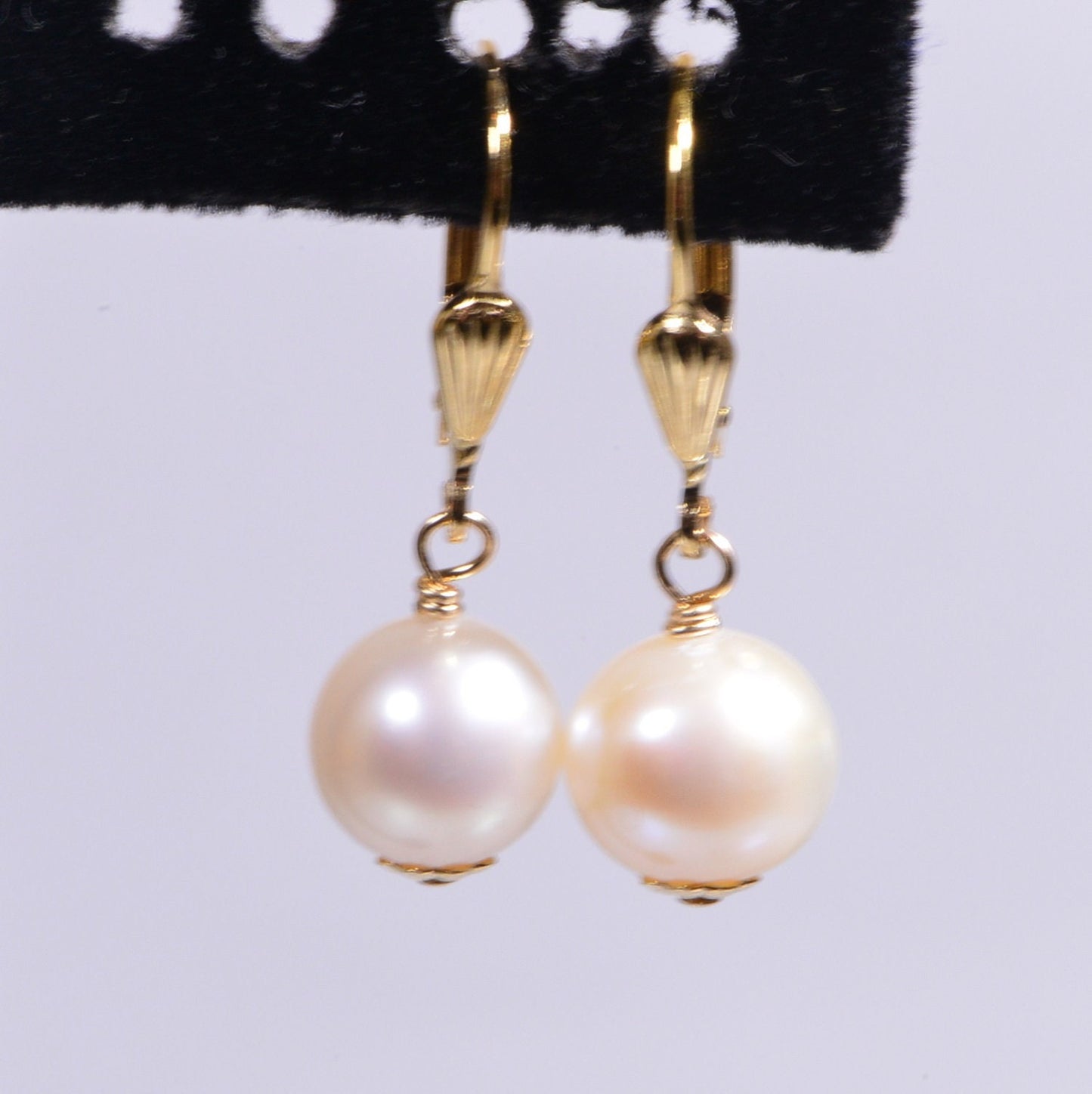 Ivory Pearl Drop Earrings, 14k Gold Filled Wire, Birthstone Jewelry