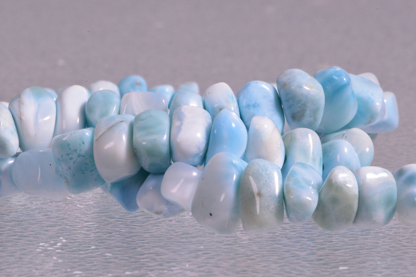 10mm Larimar Freeform Beads: Dominican AAA Gemstone Strand