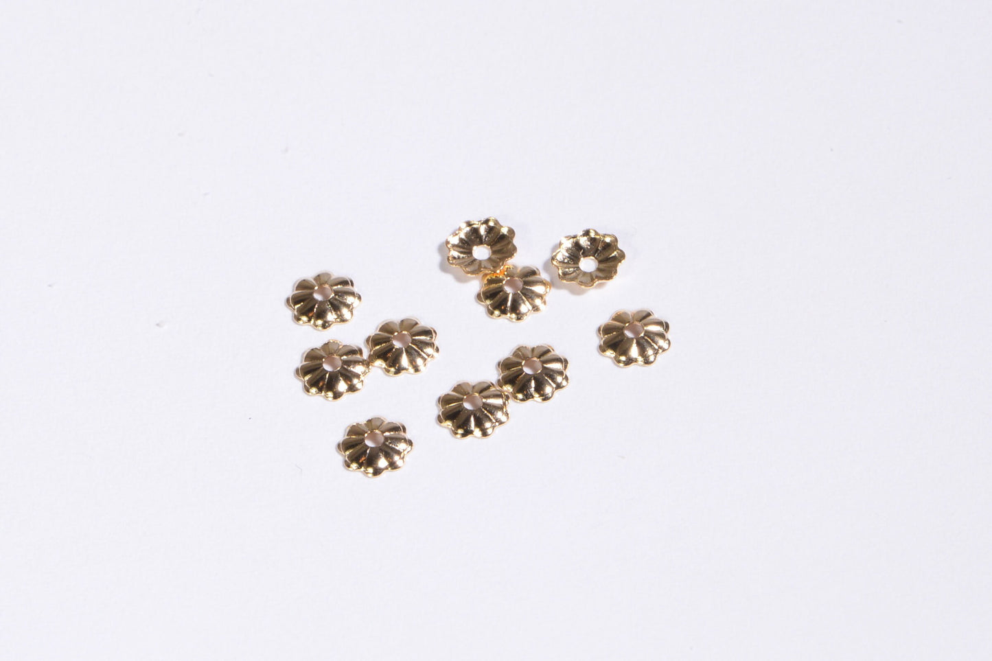 14K Gold Filled Flower Bead Caps: Jewelry Making (4mm, 10pcs)