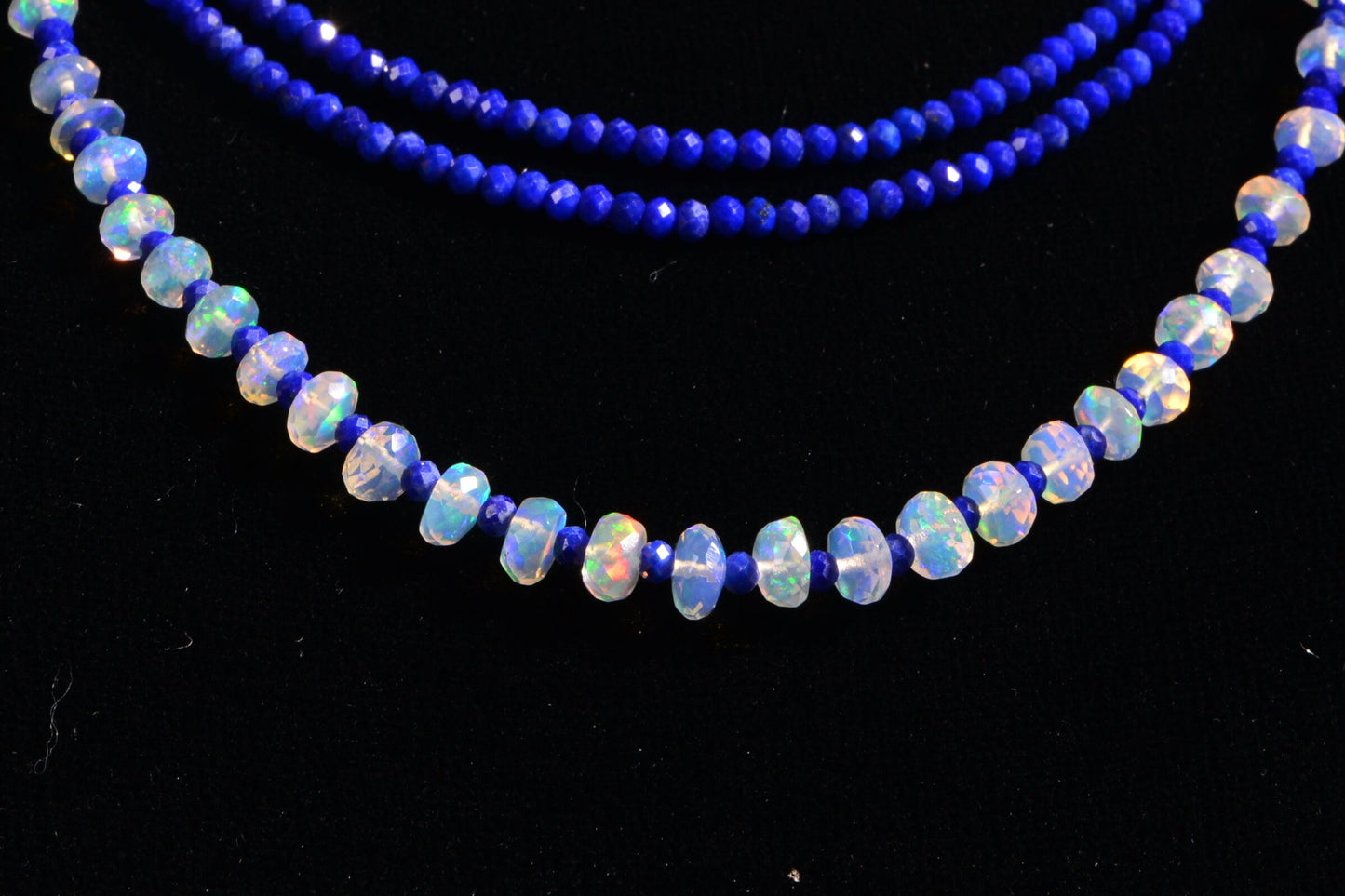 Ethiopian Welo Opal Necklace Long Multi Stone Gemstone Necklace Gift For Mom Birthstone October