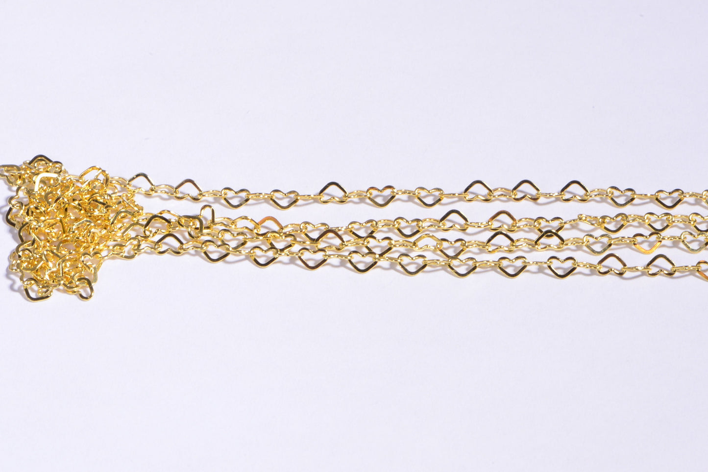 24k Gold Over Sterling Silver Heart Link Chain: Vermeil Jewelry Findings