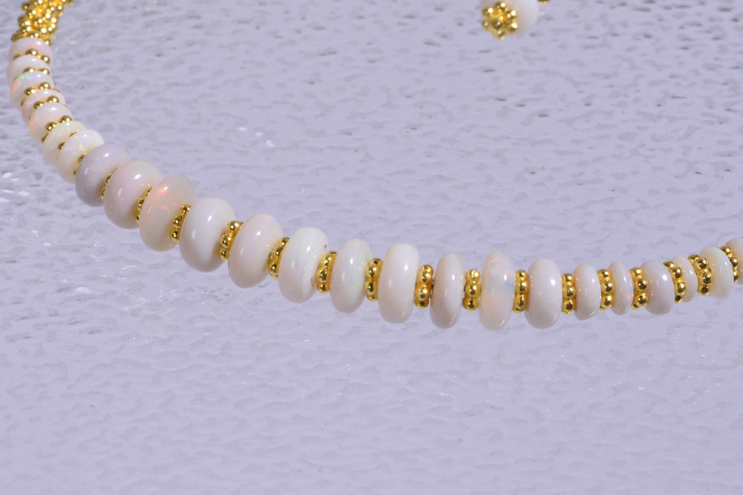 Australian white solid opal  bracelet 24K yellow gold over sterling silver.