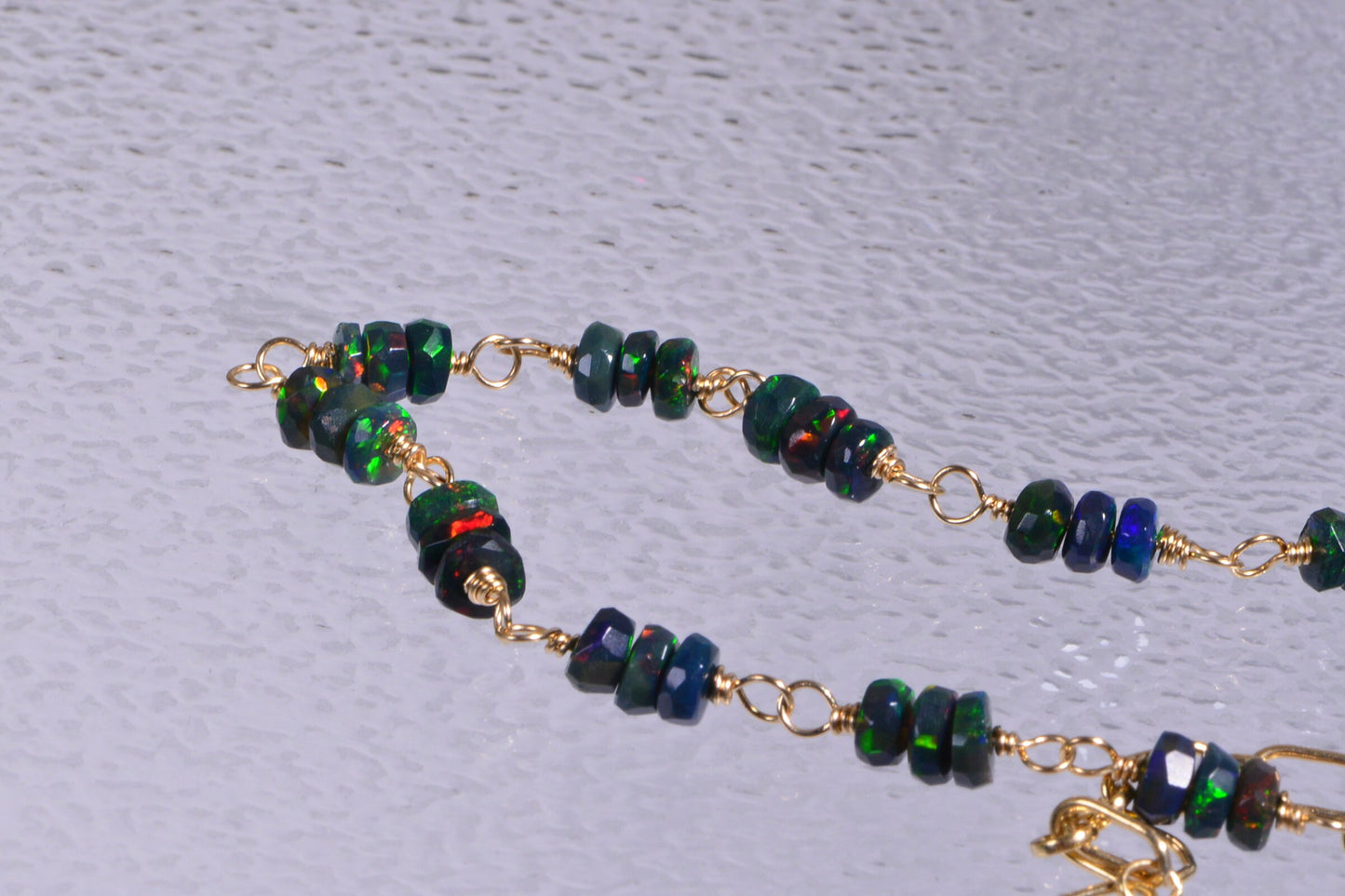 Black Opal Necklace, 14K Gold Filled Ethiopian Welo Opal Jewelry