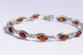 Baltic Amber Sterling Silver Bracelet: Honey Gemstone Jewelry