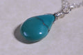 STERLING silver and TURQUOISE wire wrapped pendant  drop briolette, Add on Charm