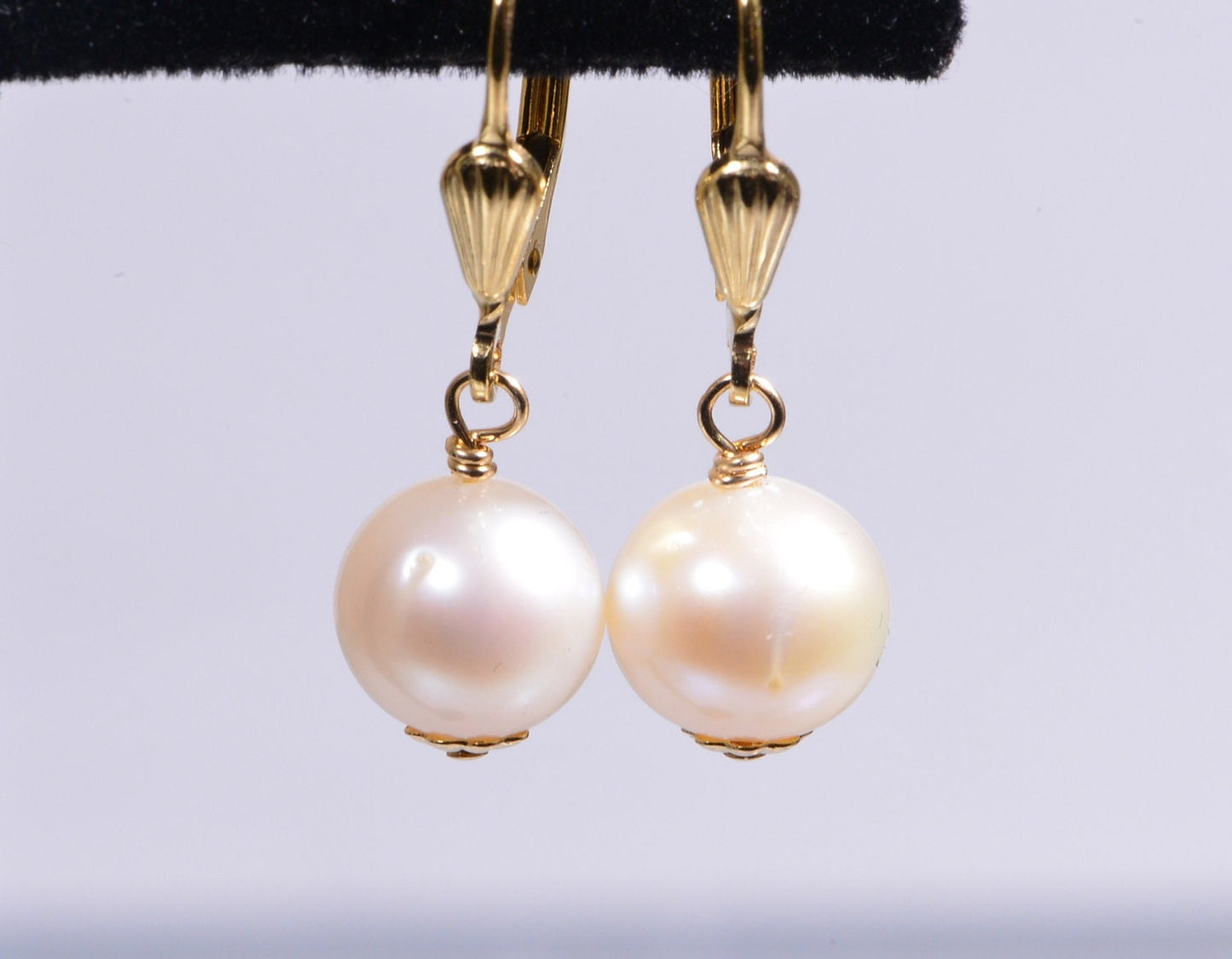 Ivory Pearl Drop Earrings, 14k Gold Filled Wire, Birthstone Jewelry