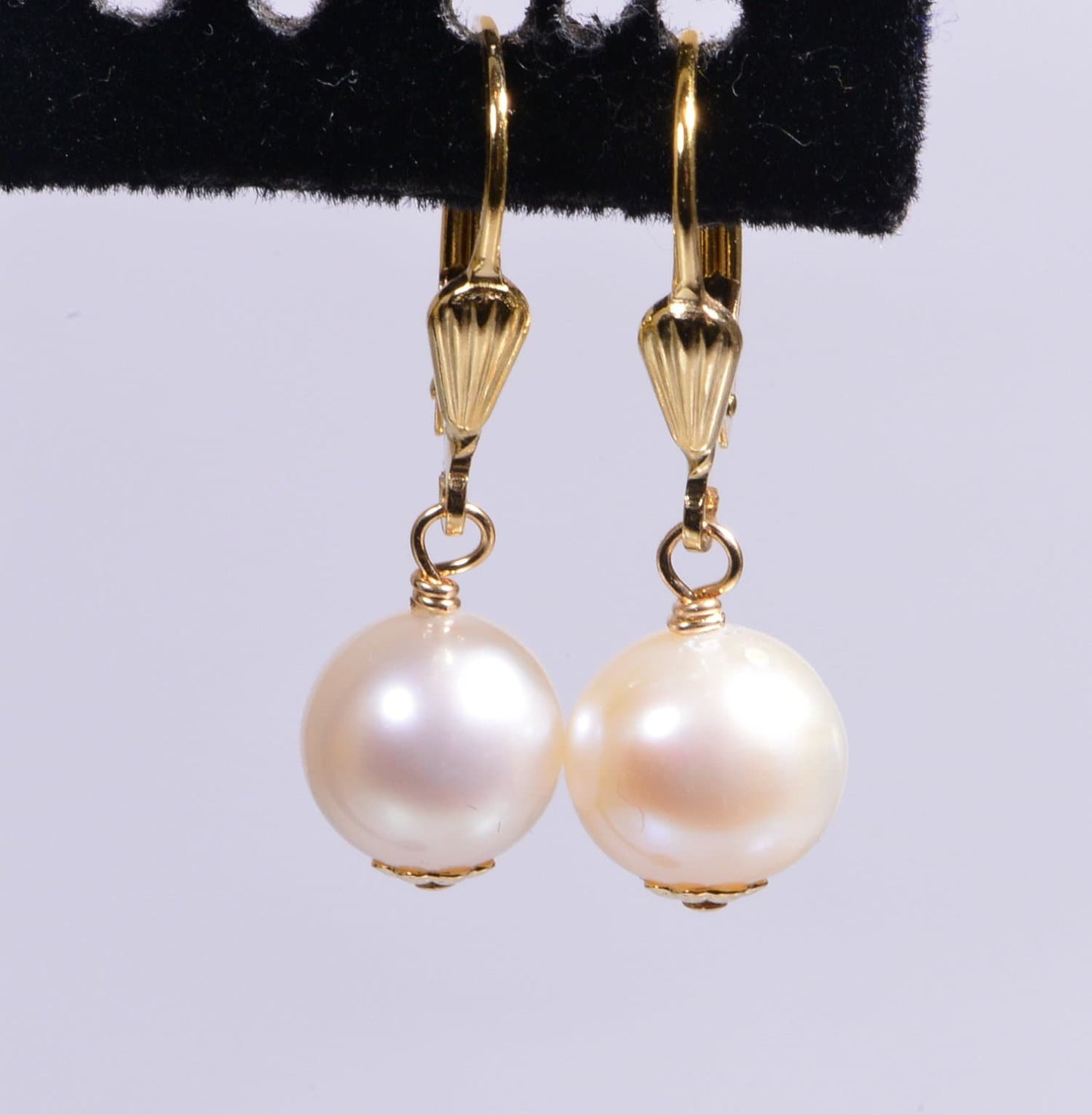 Ivory Pearl Drop Earrings, 14k Gold Filled Wire, Birthstone Jewelry