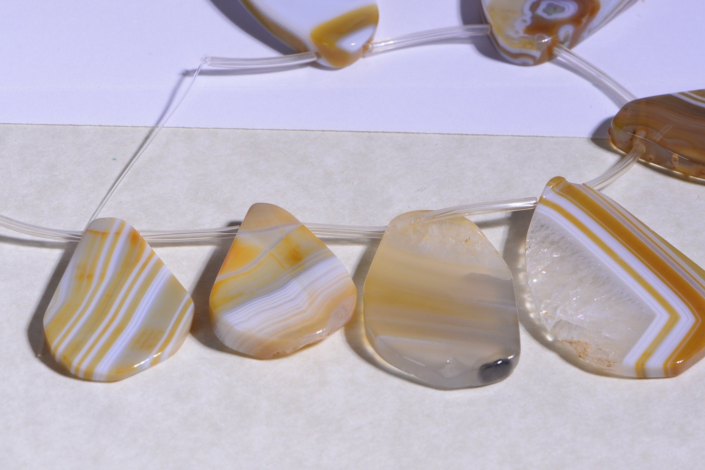Lace Agate app.20x35x4mm 9pcs Natural Gemstone Bead Supplies Bead Supplier