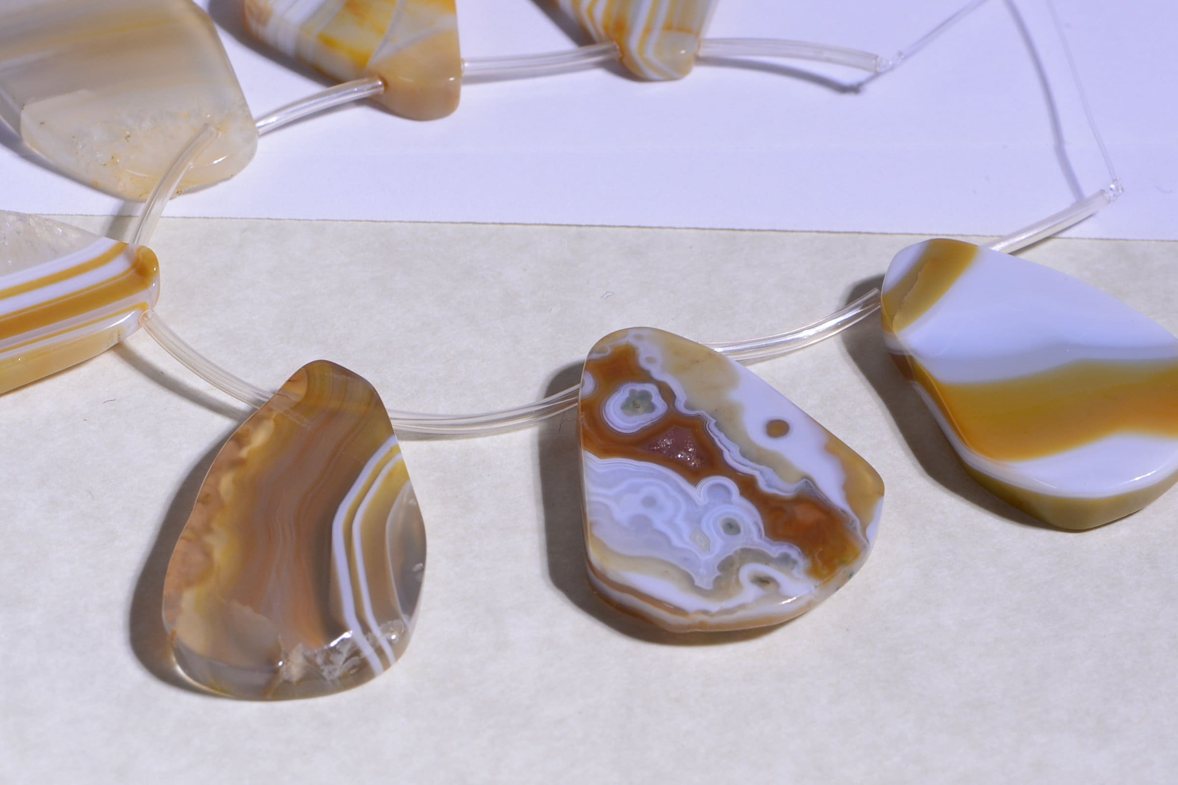 Lace Agate app.20x35x4mm 9pcs Natural Gemstone Bead Supplies Bead Supplier