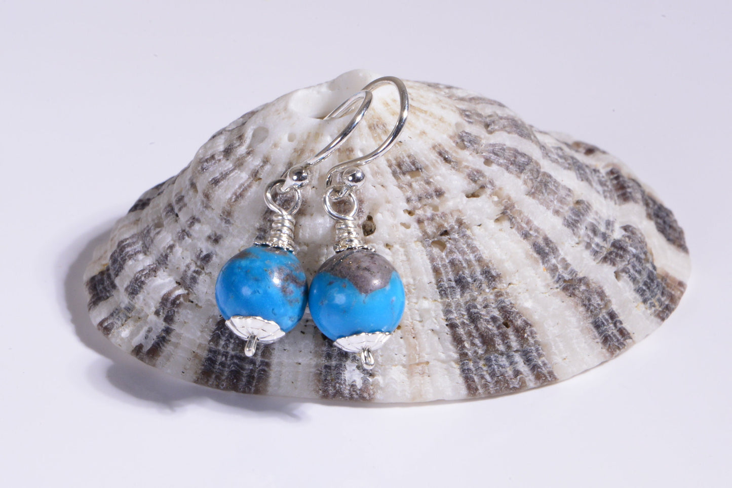 Sleeping Beauty Turquoise Sterling Silver Dangle Earrings