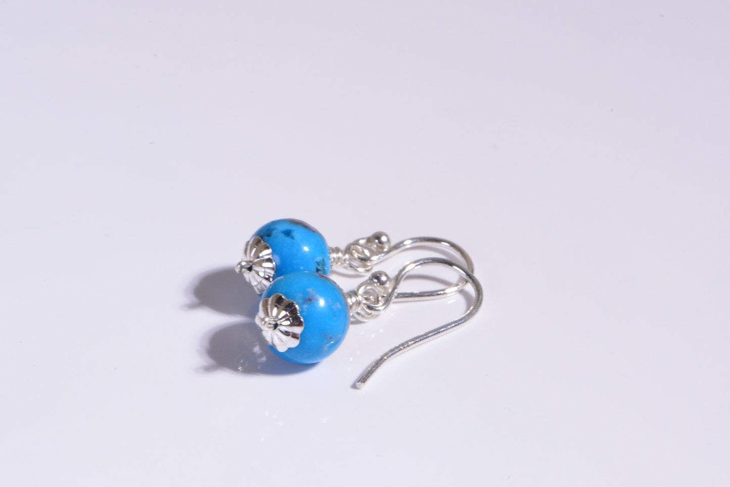 Sleeping Beauty Turquoise Sterling Silver Dangle Earrings