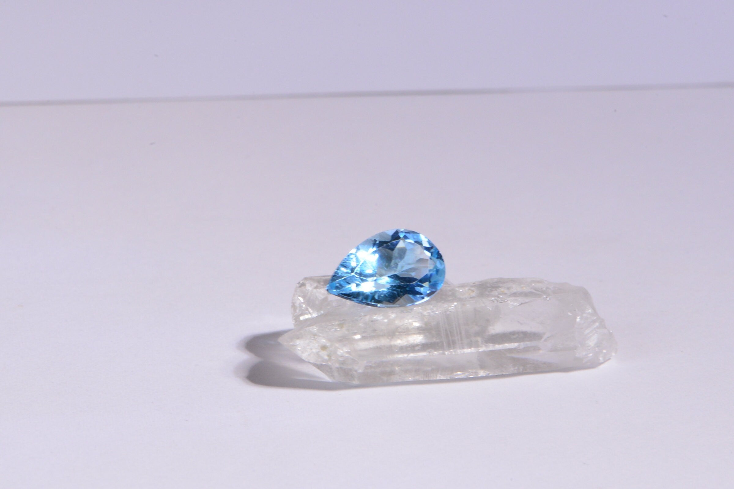 14mm Blue Topaz Pear Cut Cab for Ring Blue Teardrop Gems Faceted  Gemstone Cabochons