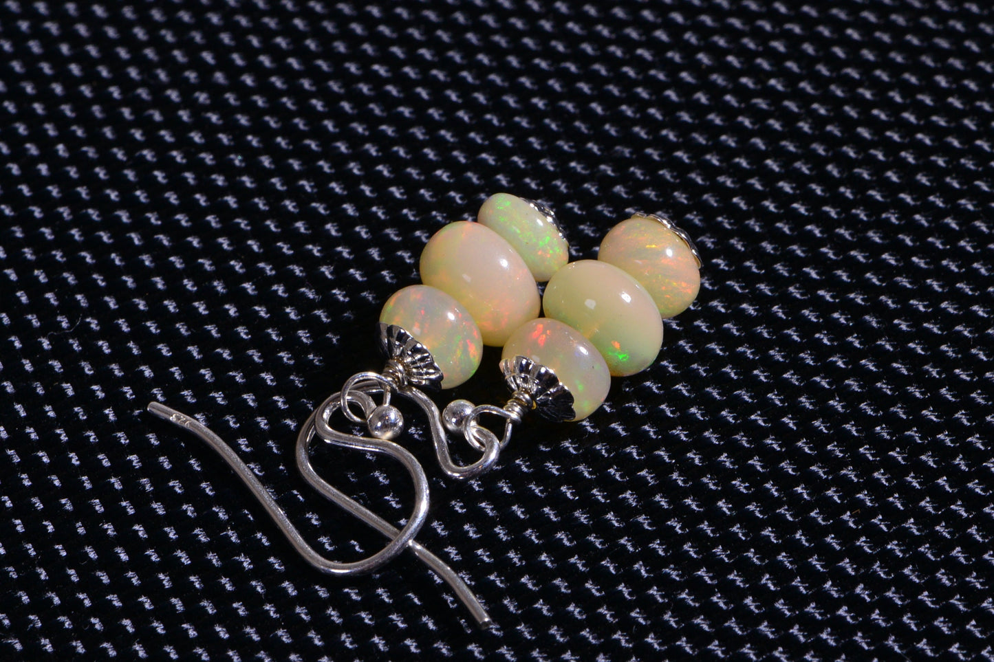 Ethiopian Welo Opal Sterling Silver Earrings, October Birthstone