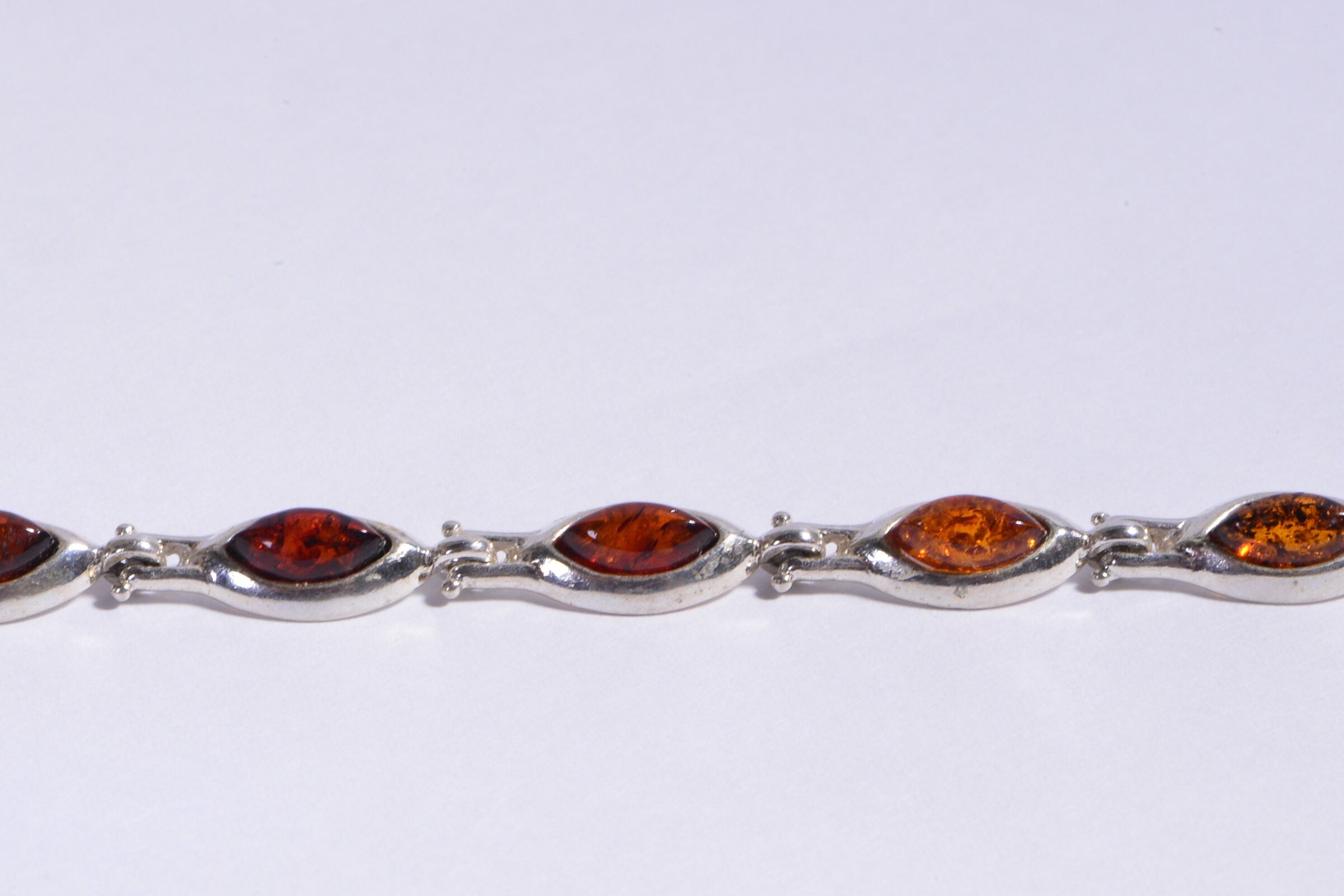 Baltic Amber Sterling Silver Bracelet: Honey Gemstone Jewelry