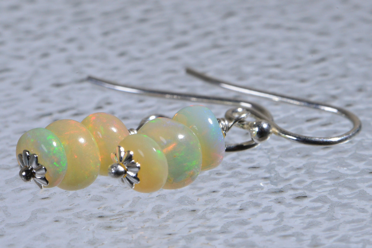 Ethiopian Welo Opal Sterling Silver Earrings, October Birthstone