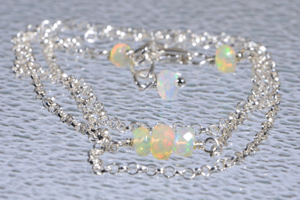 Welo Opal Choker: Sterling Silver Ethiopian Opal Necklace