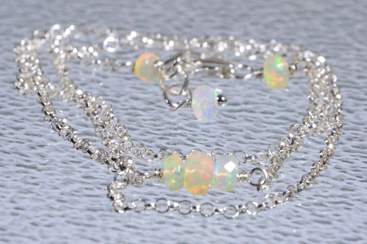 Welo Opal Choker: Sterling Silver Ethiopian Opal Necklace