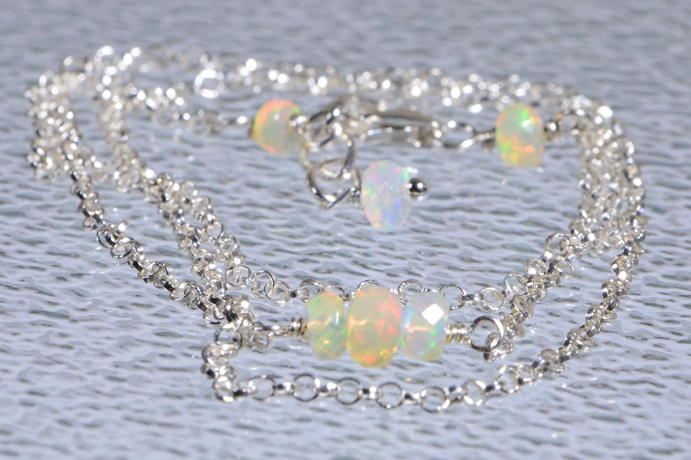 Welo Opal Choker: Sterling Silver Ethiopian Opal Necklace