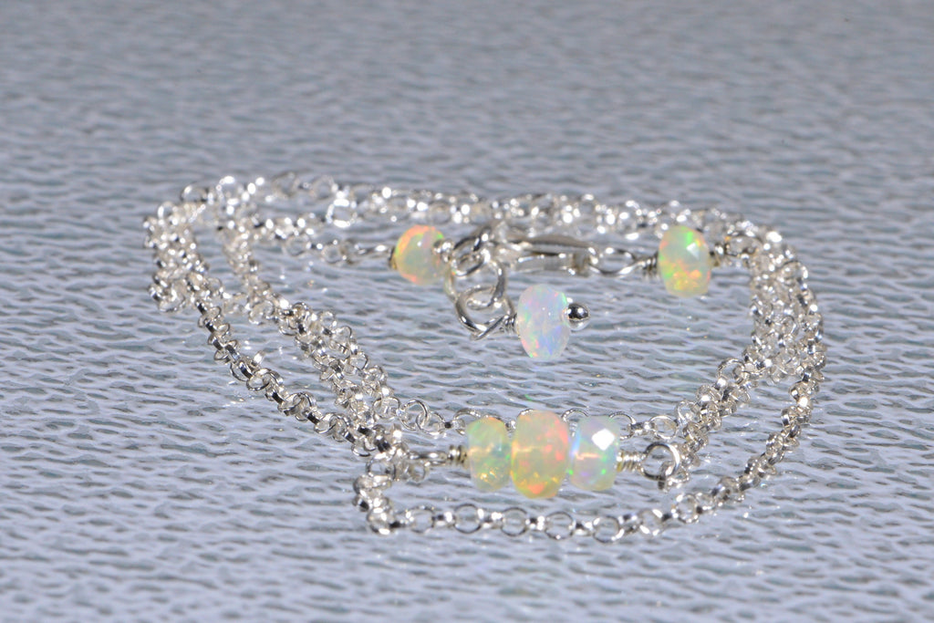 Welo Opal Choker: Sterling Silver Ethiopian Opal Necklace