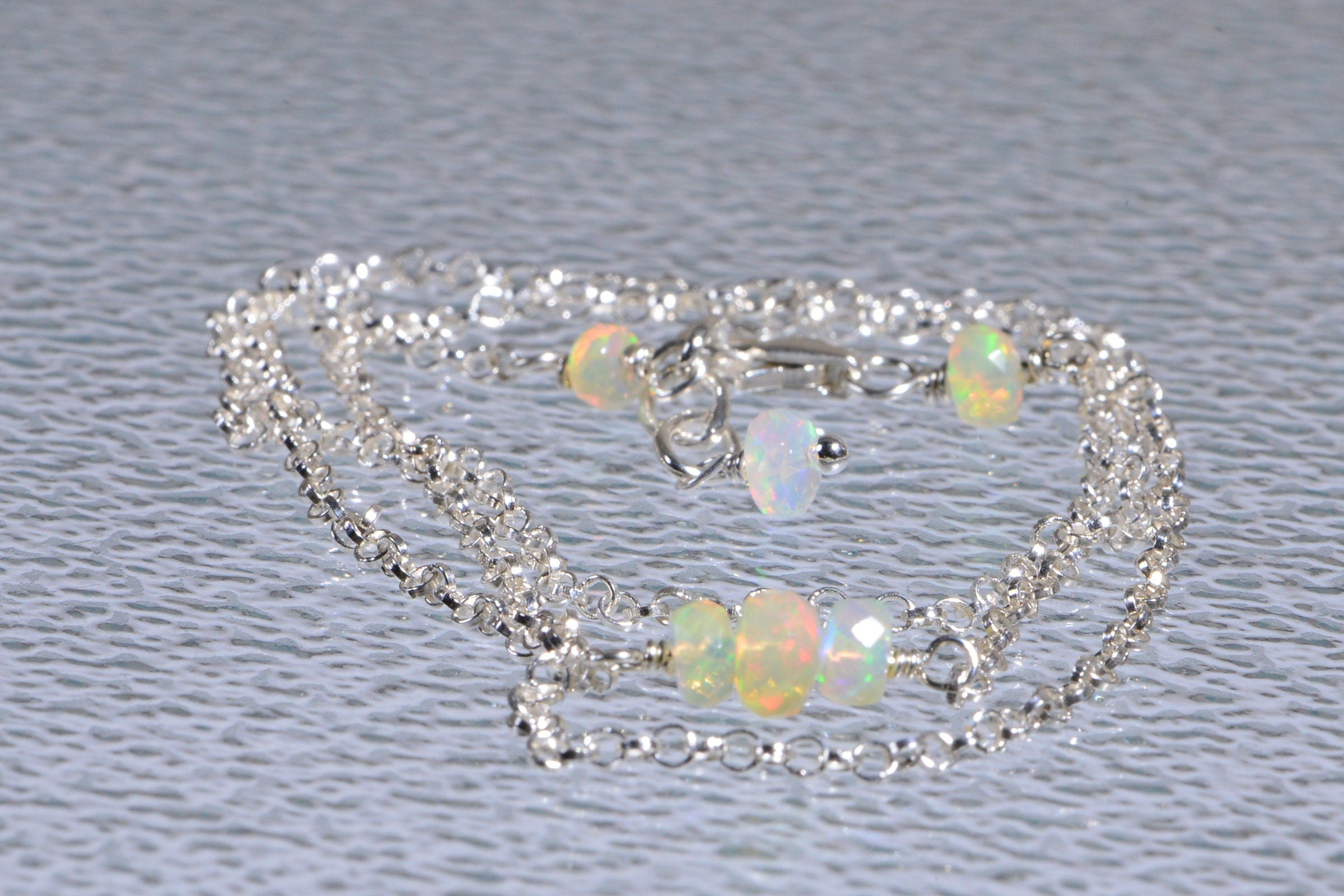 Welo Opal Choker: Sterling Silver Ethiopian Opal Necklace