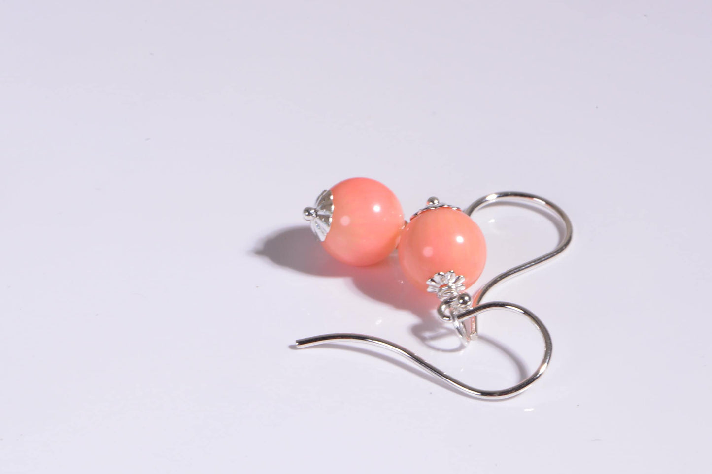 Pink Coral Dangle Earrings