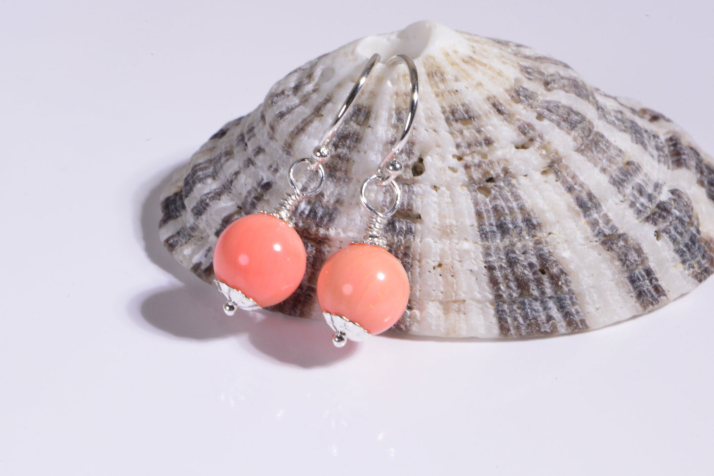 Pink Coral Dangle Earrings
