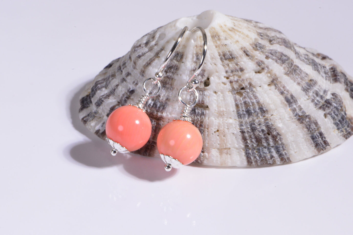 Pink Coral Dangle Earrings