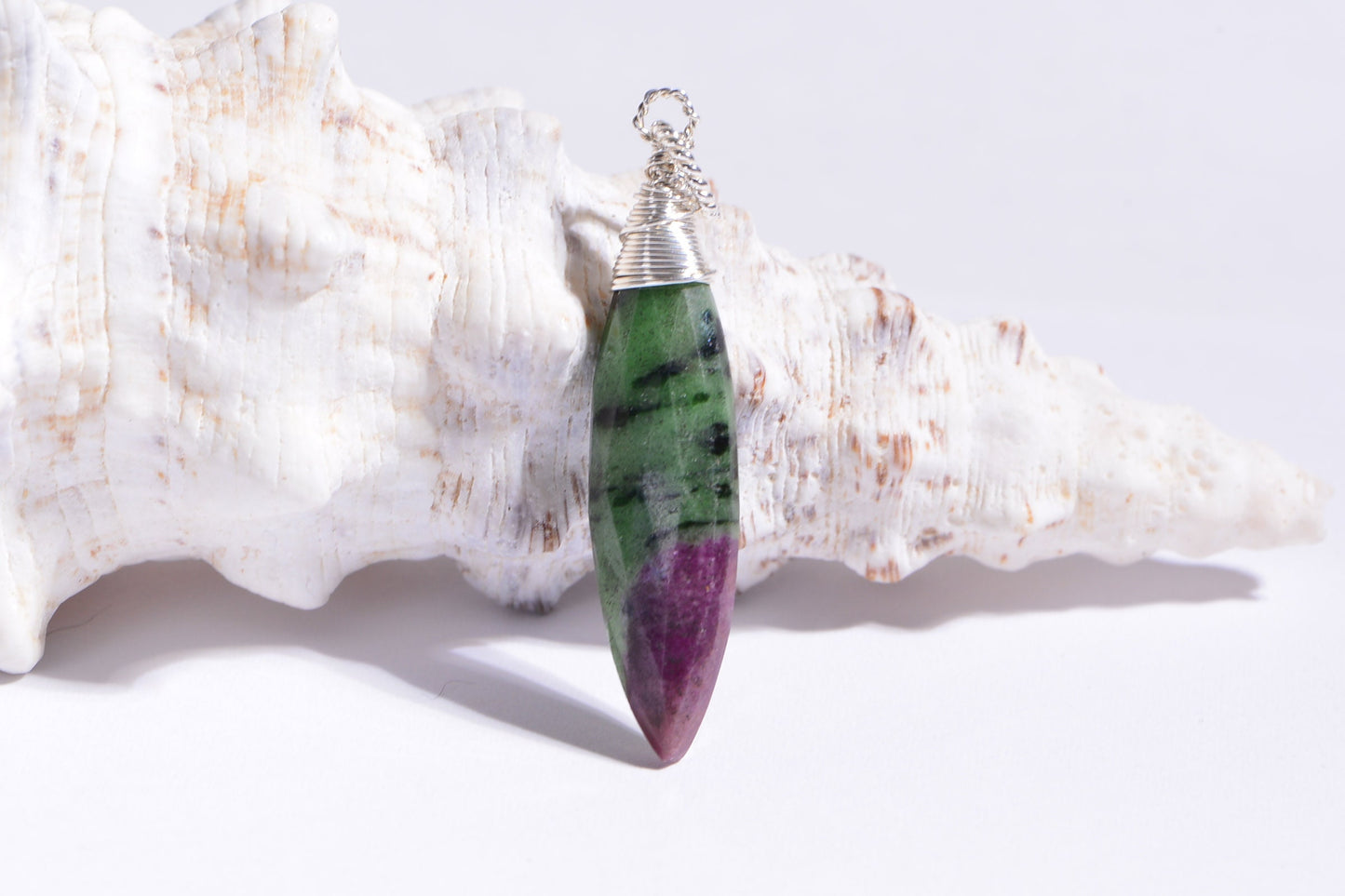 Ruby Zoisite Marquise Pendant, 14K Gold Filled Wire Wrapped Gemstone