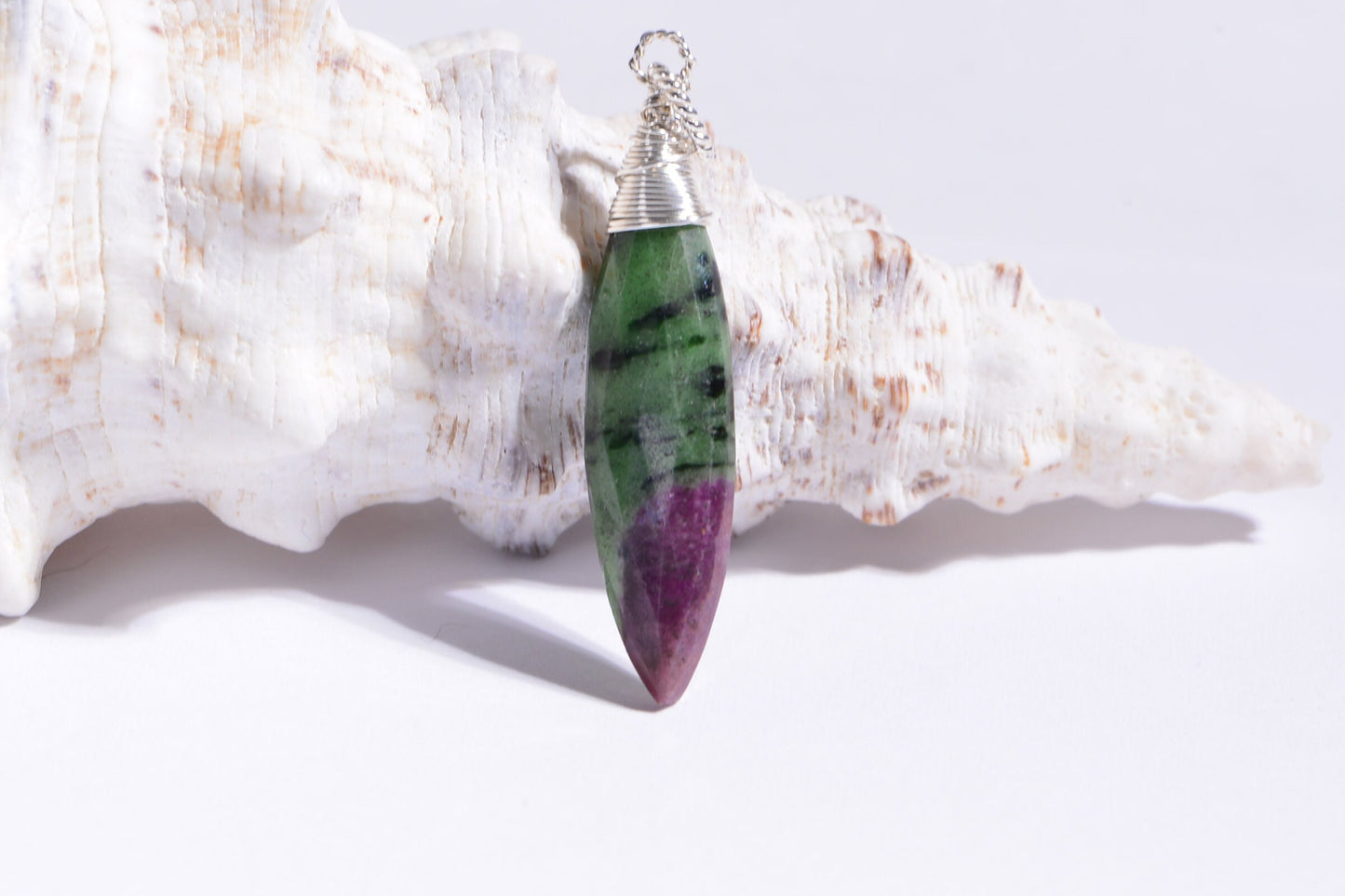 Ruby Zoisite Marquise Pendant, 14K Gold Filled Wire Wrapped Gemstone