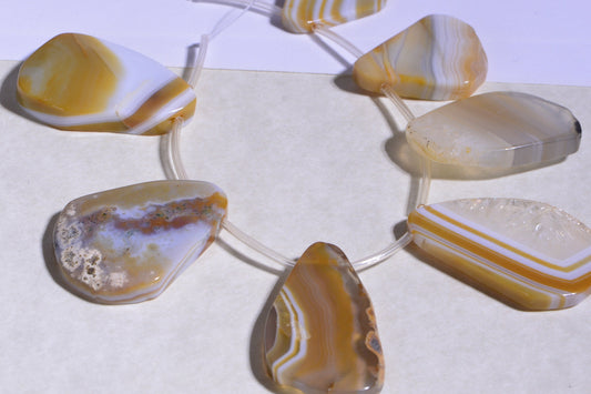 Lace Agate app.20x35x4mm 9pcs Natural Gemstone Bead Supplies Bead Supplier